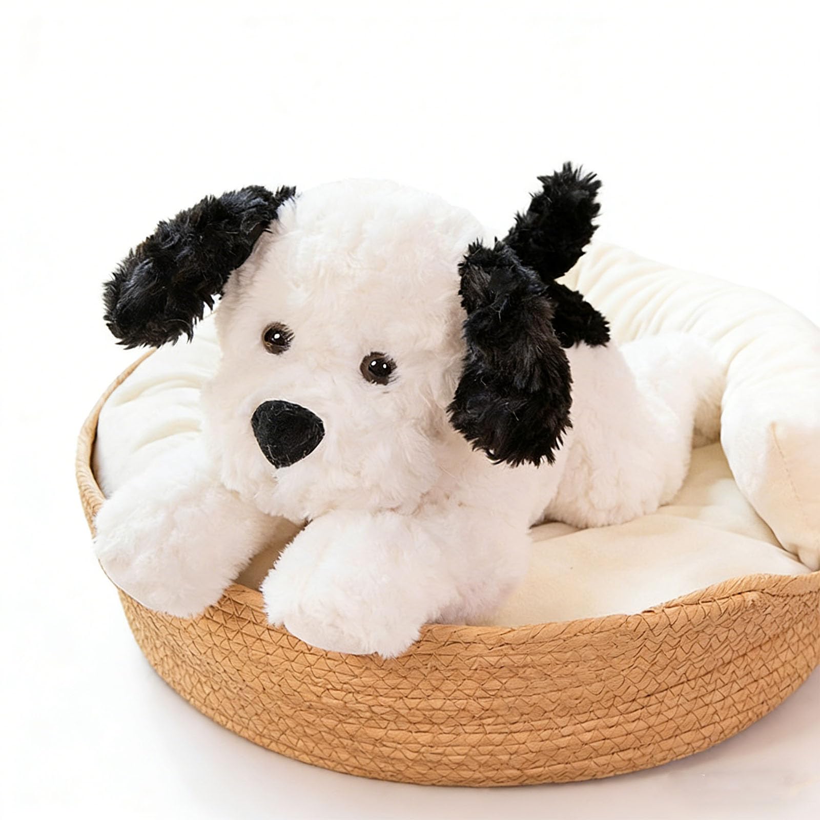 pluszowa zabawka, Ważony pluszowy pies, uroczy, puszysta poduszka do przytulania szczeniaka(White Teddy B,45cm)
