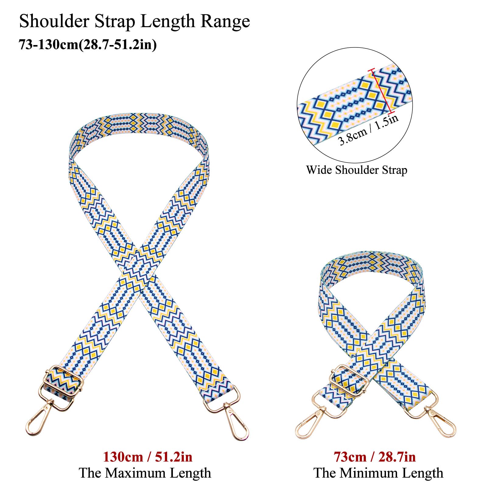 Tracolla Per Borsa Larga 3.8cm - Cinghia Regolabile Colorata, Comoda E Stilosa - Foto 2