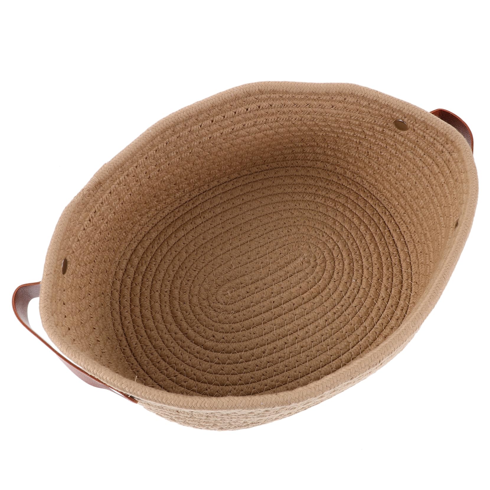 Happyyami Cotton Rope Storage Basket with Double Handles Multi Use Sundries Organizer for Home Elegant Design for Toiletries and Office Supplies Stylish and Functional