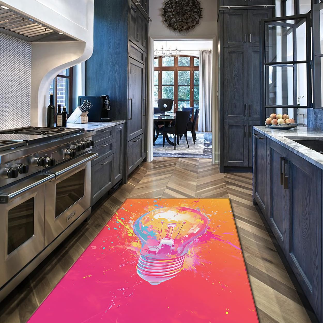 Tapis de sol graffiti résistant et lavable pour protéger l'espace canapé
