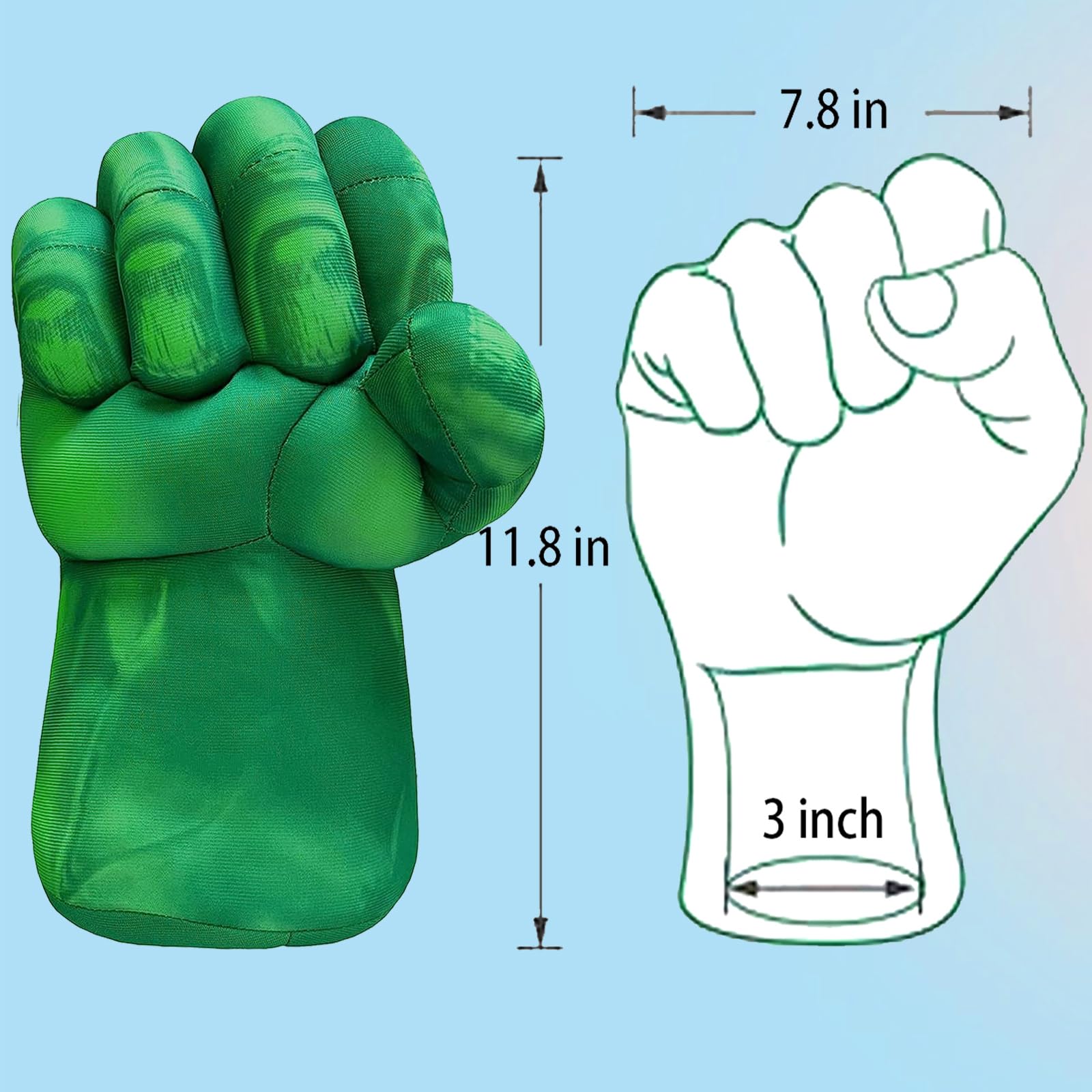 JEEK Gants de super-héros pour enfants Jouets Smash Gants de boxe en peluche douce vert B