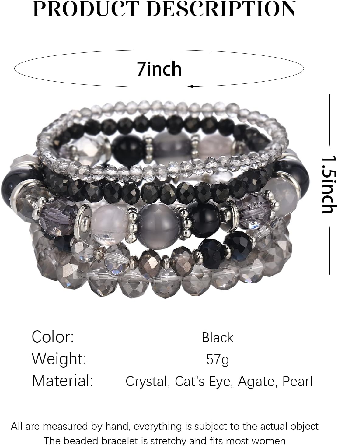 Noessla Beaded Boho Stretch Bracelet Colorful Stackable Crystal Beads Bracelets Trendy Costume Jewelry Mothers Day Gifts for Women - Image 7