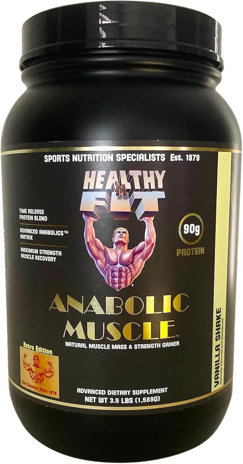 Healthy 'N Fit A. Muscle (Vanilla) 3.5 lb - Natural Muscle Mass Gainer