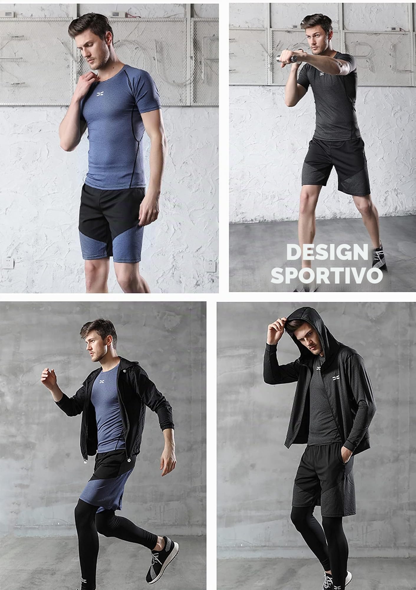Abbigliamento da palestra da uomo Sport Running Set Fitness Allenamento Tute