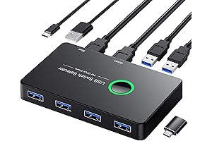 USB 3.0 Switch, USB Switcher for Two Computers