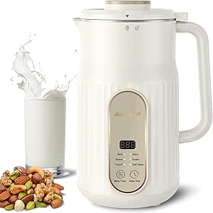 AlfaBot N2 Macchina per Latte di Noci, Macchina Automatica per il Latte di Mandorla, 1000 ml Macchina per Latte Vegetale Fatto in Casa, Avena, Soia, Bevande senza Latticini, Multifunzionale Senza BPA