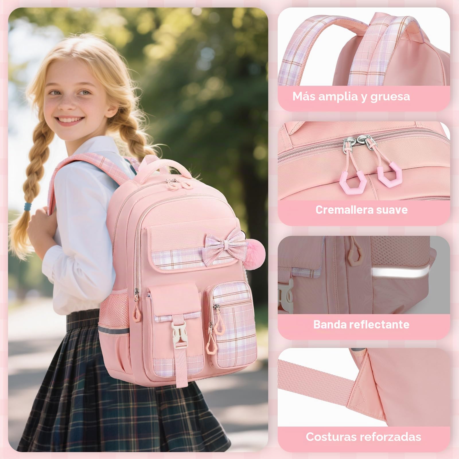 Tanou Mochila Escolar Niña, Mochilas para Colegio y Instituto Impermeable