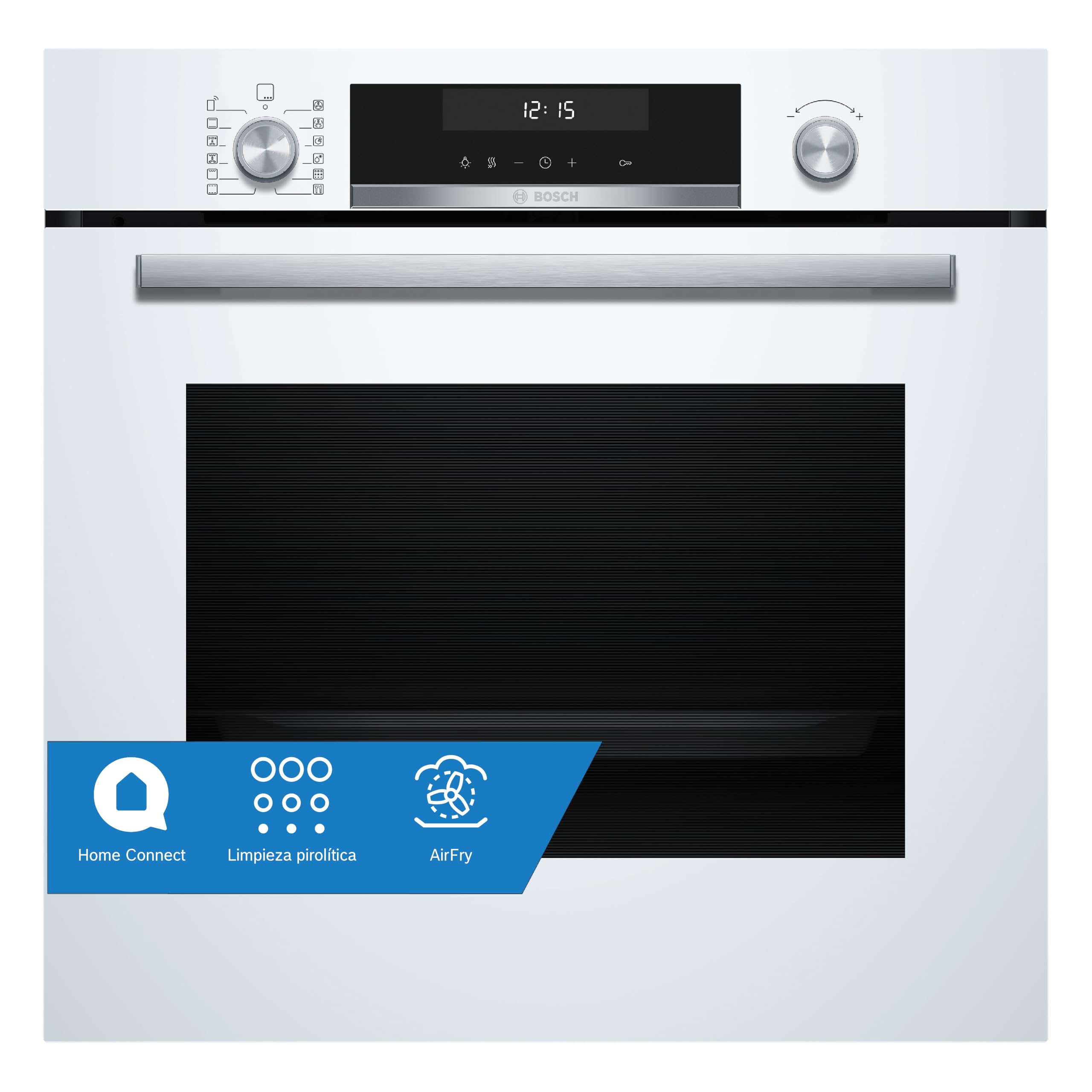 Bosch - Horno Multifunción PirolÃtico, Serie 6, 60 cm. de ancho, Air Fry, Home Connect, Blanco, HBG578EW7