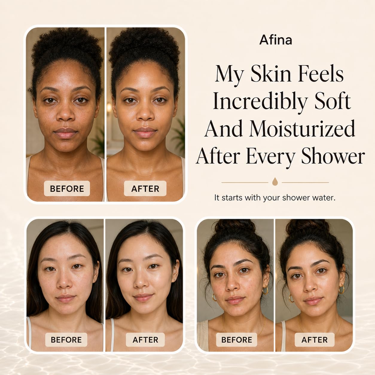 Afina A-01 - Cabezal de ducha avanzado de alta presión, con filtro, reduce la irritación de la piel seca, la caspa, el eccema y mejora el estado de la piel, el cabello y las uñas, níquel | KDF-55 - Filtro de ducha y cabezal de ducha para agua dura, reduce