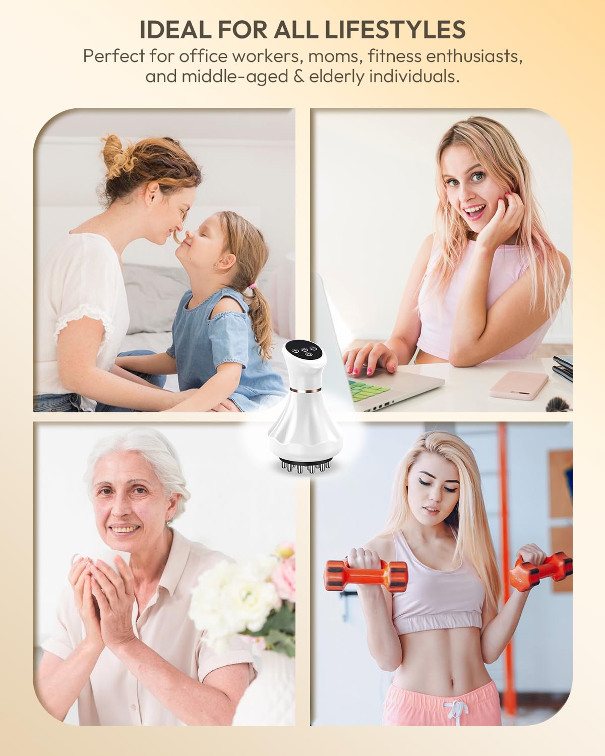 Masajeador de drenaje linfático y herramienta de masaje anticelulítico, máquina de esculpir el cuerpo con luz, pulso relajante, calor y vibración, cepillo linfático calentado para piernas