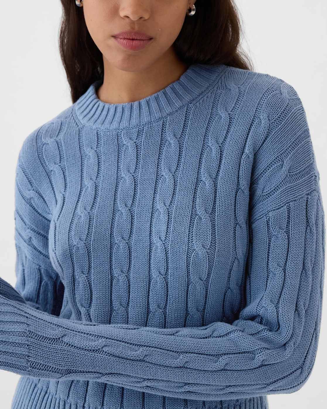 GAP Women's Cotton Crew Neck Pullover Sweater (442588648_Blue - Image 4 thumbnail