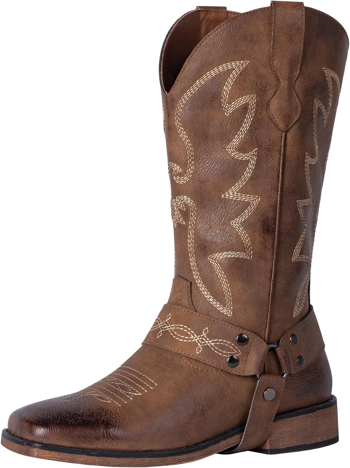 SheSole Womens Square Toe Cowgirl Cowboy Boots Wide Calf Fashion Western Shoes