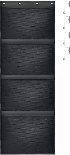 Wallfire Almacenamiento colgante de animales de peluche, organizador colgante sobre la puerta con 4 bolsillos soporte para accesorios de bebé, idea