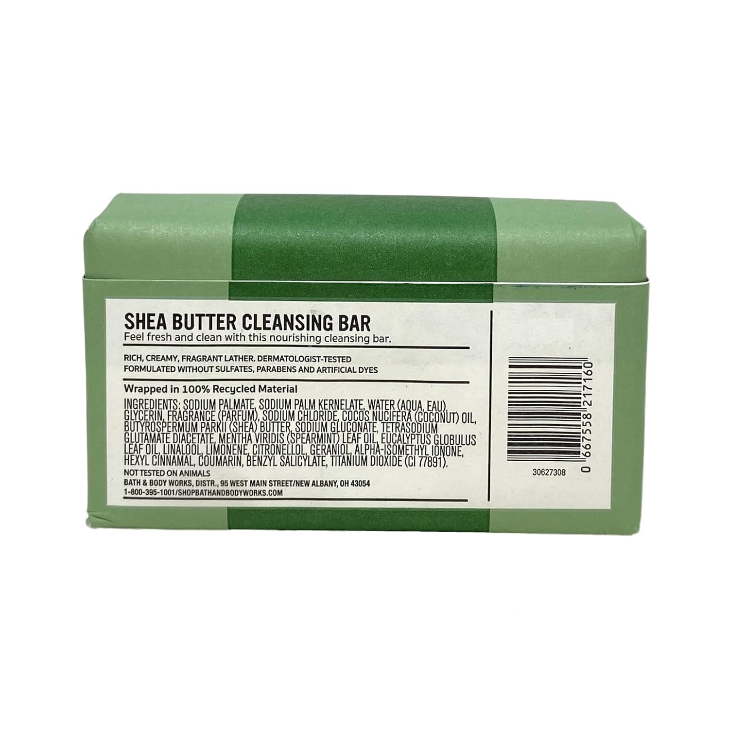 Bath & Body Works Aromatherapy Eucalyptus + Spearmint 3 Piece Shea Butter Cleansing Bar Value Pack with a Natural Oats Sample Soap