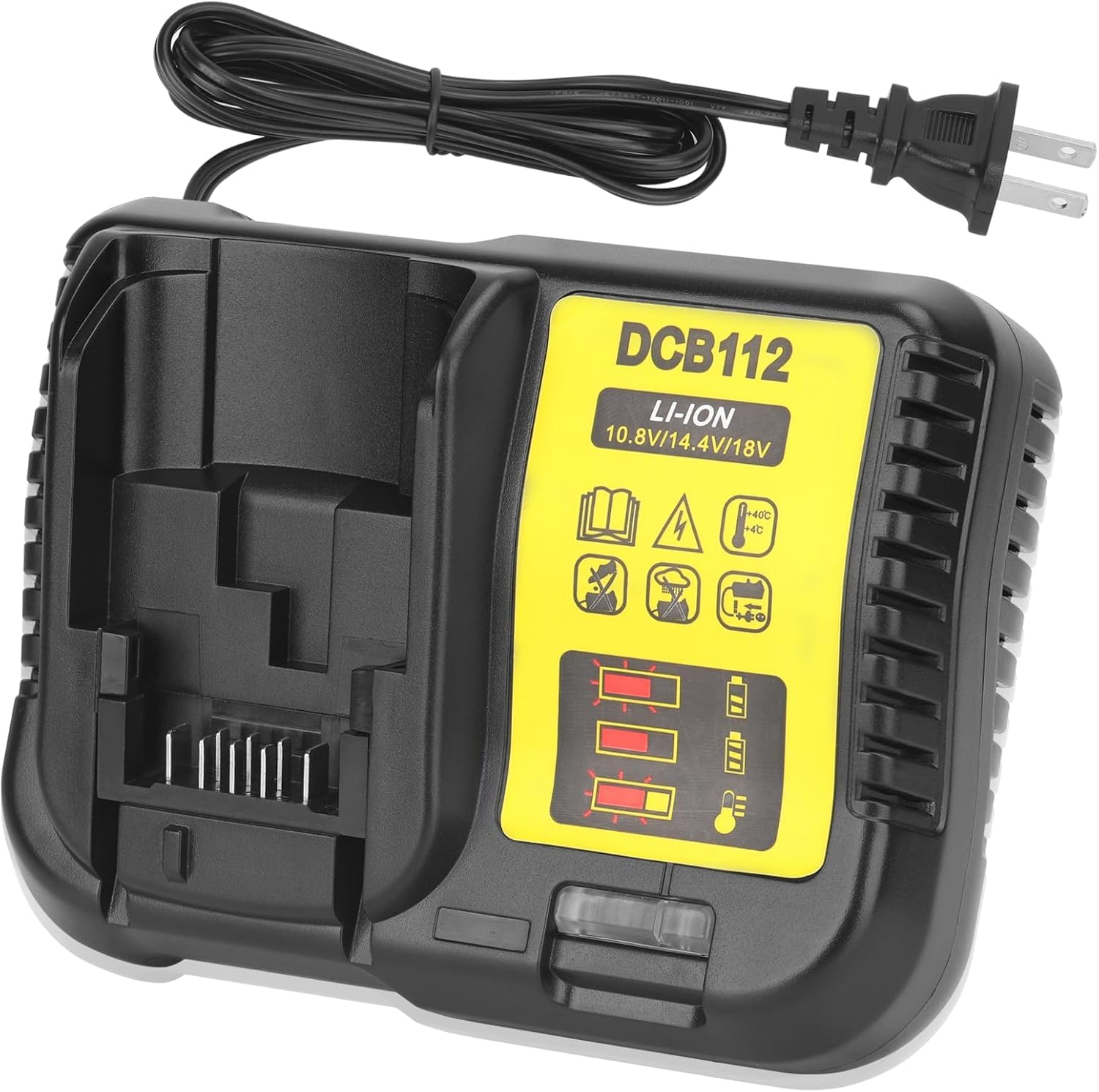 Leisuda 20V Fast Charger Compatible for De Walt 20V Max Battery, DCB112 DCB107 DCB118 DCB115 Charger Compatible for De Walt 12V 20 Volt Max Lithium Battery