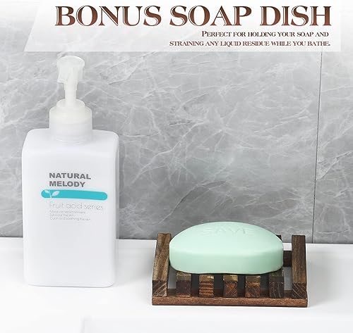 Miniatura 6 de Bandeja de tocador de madera rústica pequeña, rectangular, bandeja de baño rústica, organizador de baño, soporte para cosméticos para toallas de