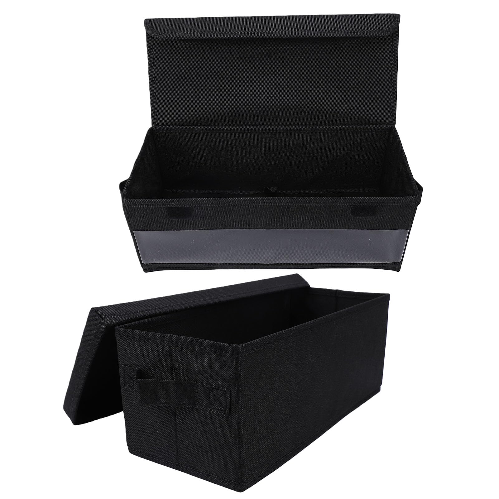 Ejoyous Scatola Porta CD da 2 Pezzi con Coperchio in Tessuto Non Tessuto Scatola Porta Dvd Contiene 35 Custodie Standard Impilabile Pieghevole 14,2 X 6,3 X 5,5 Pollici per Archiviazione Multimediale