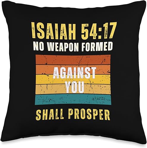 Miniatura 5 de Isaías 5417 Christian Faith Bible Scripture - Almohada inspiradora, 18 x 18 pulgadas, multicolor