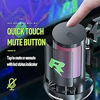 Vista 5 de Kit de micrófono para juegos USB para grabación, transmisión, podcast, micrófono de condensador con soporte de brazo de micrófono, filtro pop