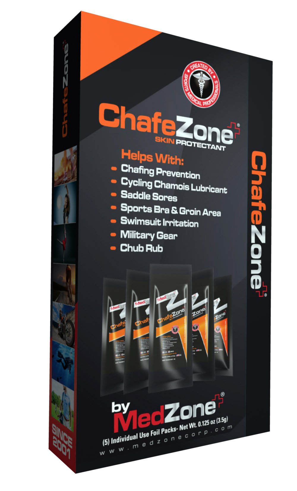 MedZone ChafeZone - Anti Chafe, Skin Protectant, Prevents chafing and blisters, Long lasting chafing relief, Waterproof anti chafe balm, Glides on smooth for easy application.