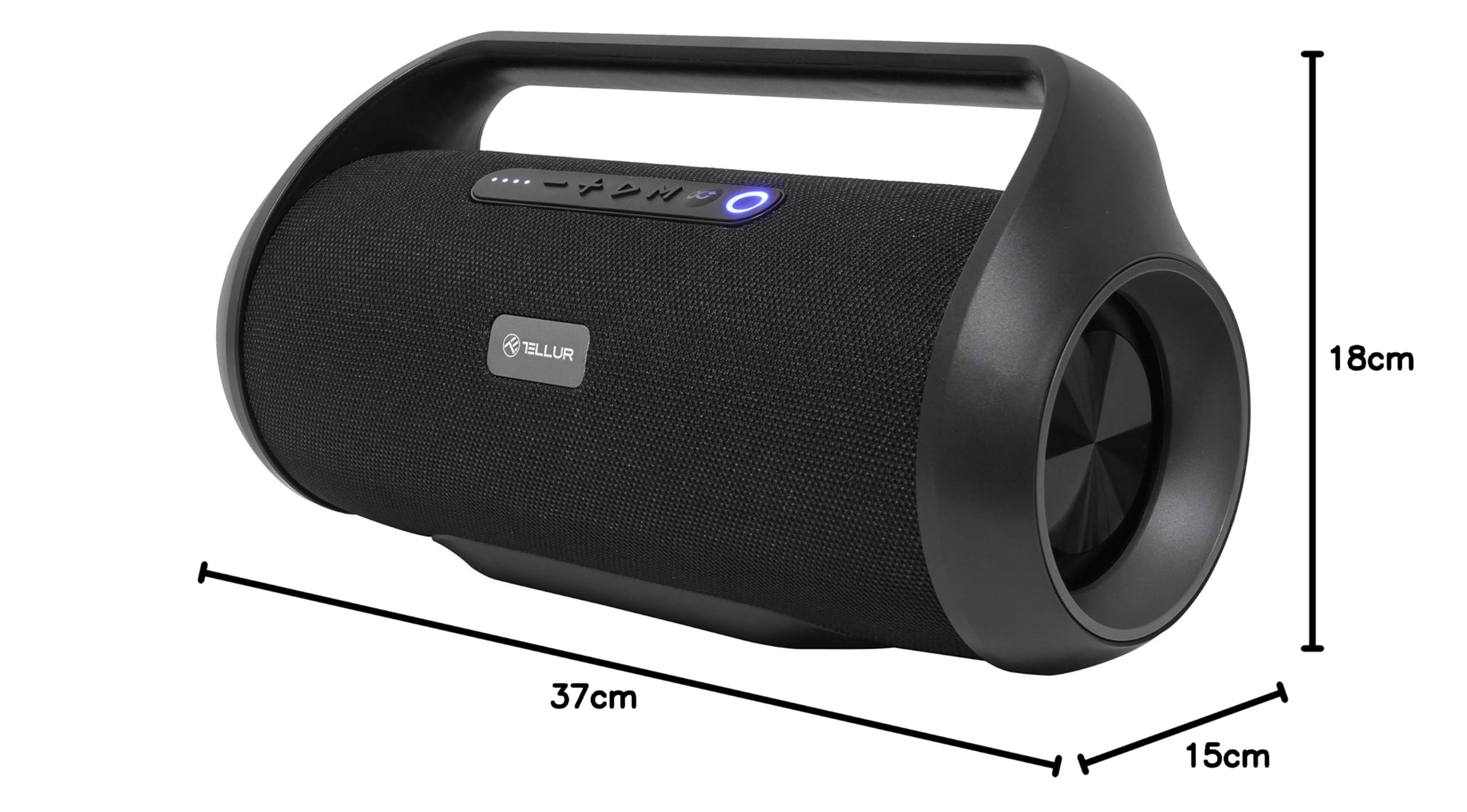 TELLUR Obia Przenośny Bluetooth Stereo, 50W, Technologia True Wireless Stereo, IPX5 Antynatryskowy, Przenośny Głośnik, Funkcja Głośnik, USB, Jack AUX 3,5 mm, Czarny