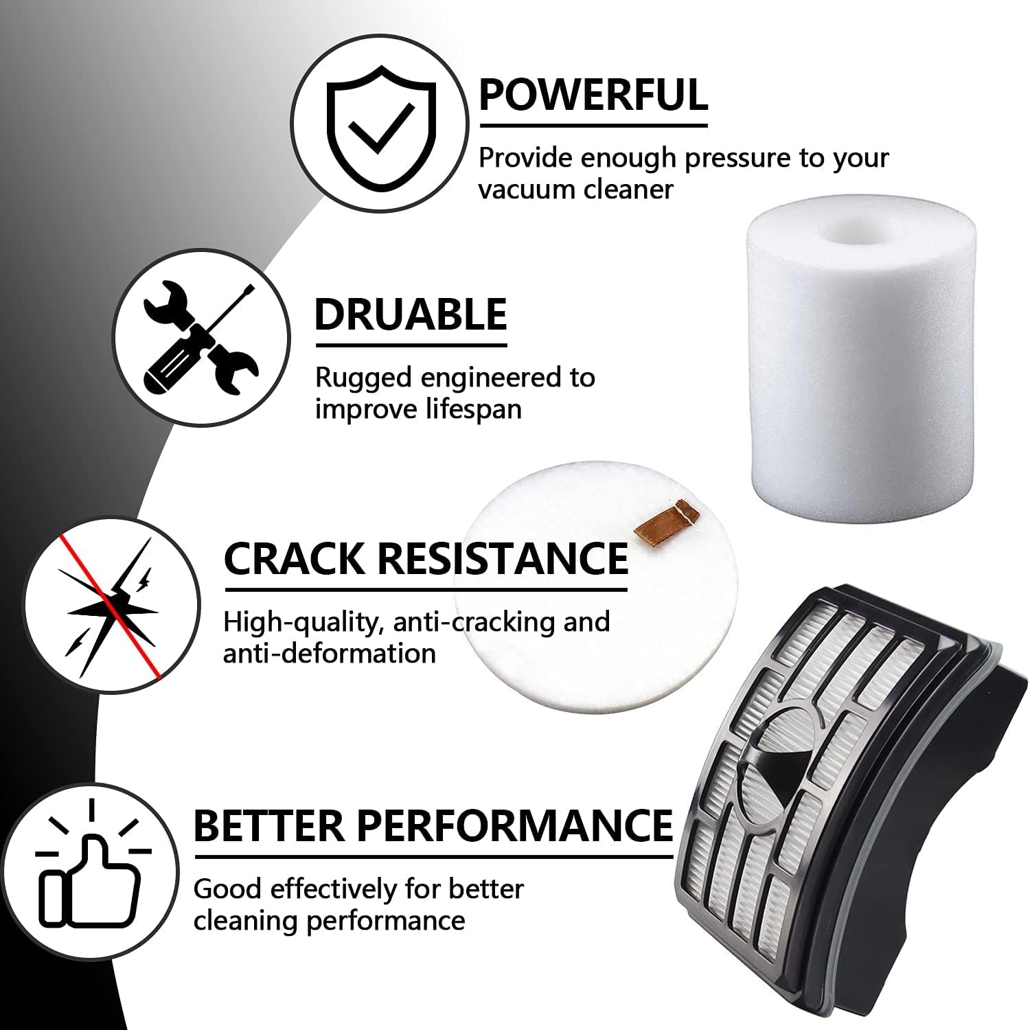Vacuum Filter Replacement for Shark Rotator Pro Lift-Away NV500, NV501, NV502, NV503, NV505, NV510, NV520, NV552, UV560, Compared to Part # XFF500 & XHF500 (2 Post Filters + 4 Foam & Felt Filters) : Industrial & Scientific