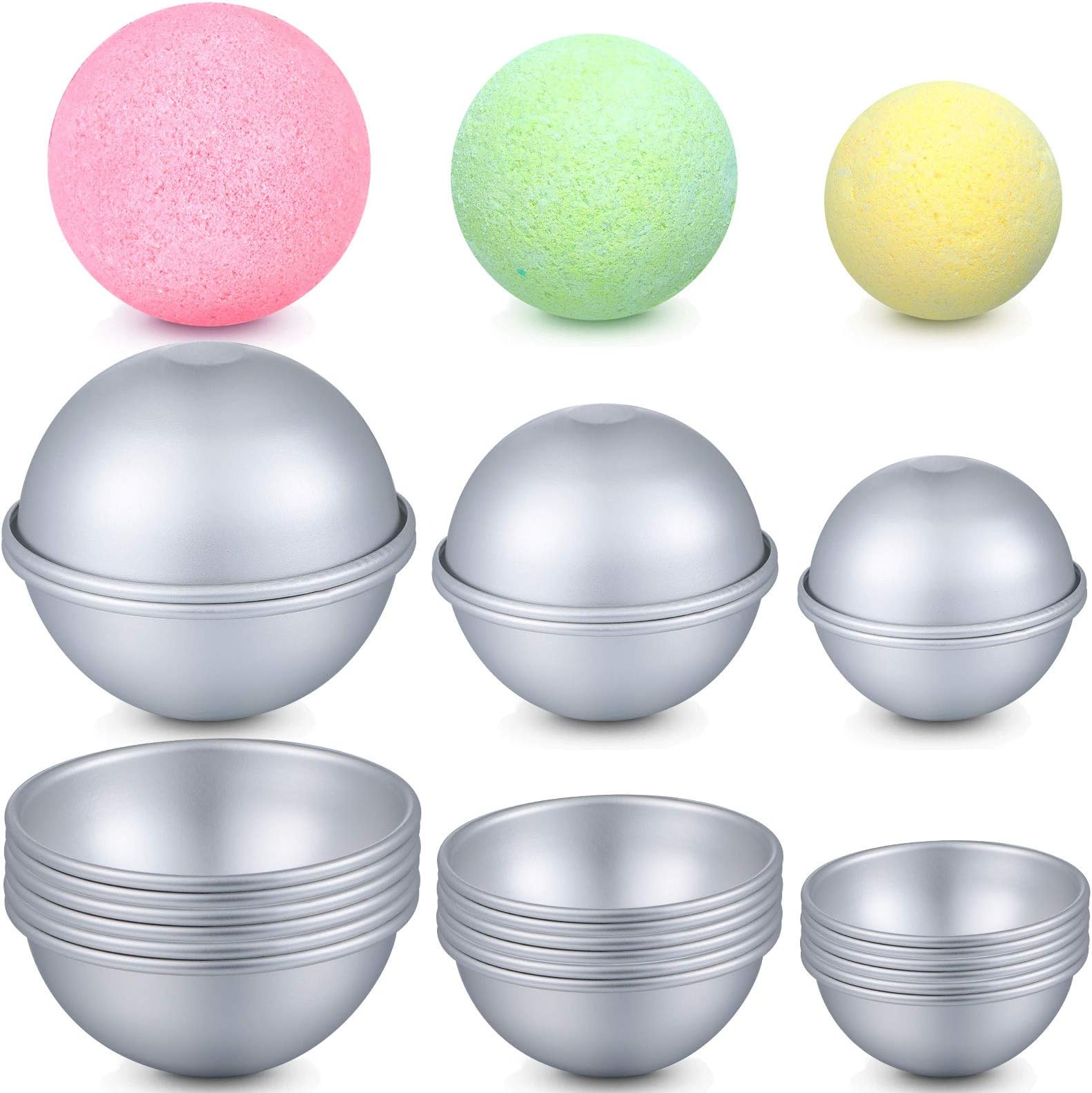 Amazon.com: 12 Pieces Metal Bath Bomb Molds Bath Ball Molds for Crafts ...