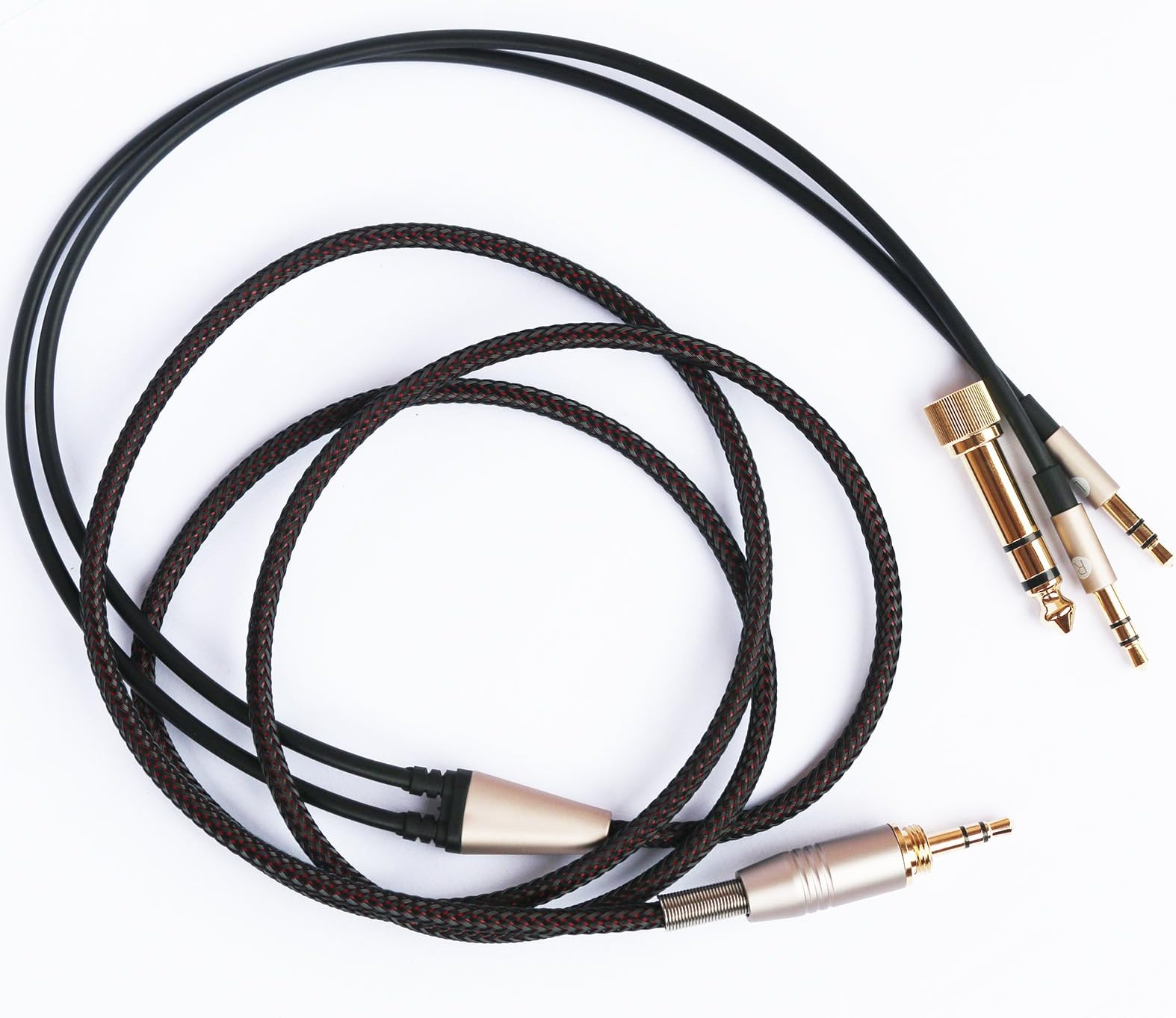 NewFantasia Replacement Audio Cable only Compatible with Hifiman Sundara, Arya, Ananda Headphones 3.5mm and 6.35mm to Dual 3.5mm Connector Jack Male Cord 1.2meters/4feet