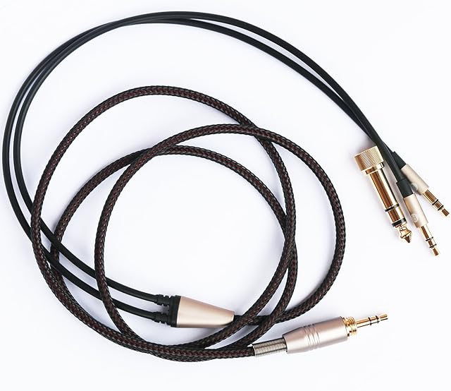Replacement Cable Compatible with Hifiman Sundara, Arya, Ananda, HE4XX, HE-400i (dual 3.5mm connector Version) Headphones 3.5mm / 6.35mm to Dual 3.5mm connector Jack Male Cord 3.1m/9.9ft