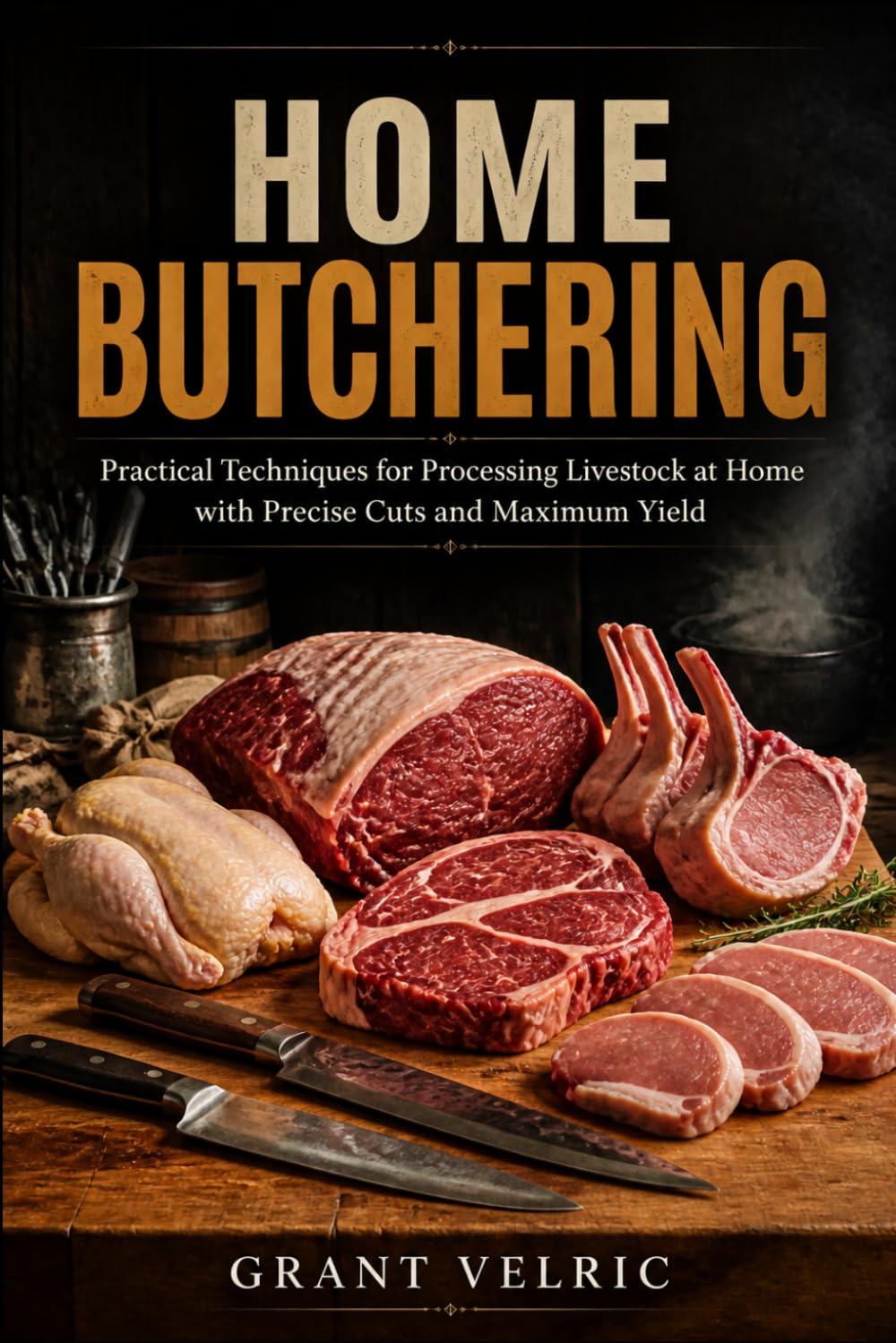 Home Butchering: Practical Techniques for Processing Livestock at Home with Precise Cuts and Maximum Yield.
