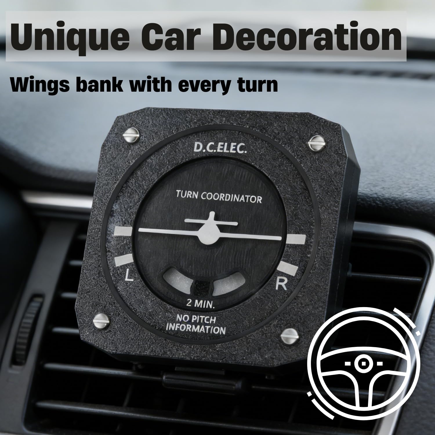 Pilot Gifts Turn Coordinator model for Car Vent,Aviation Gift of Flight school, Airplane novelty gifts for men, Father's Day, Christmas, Birthday