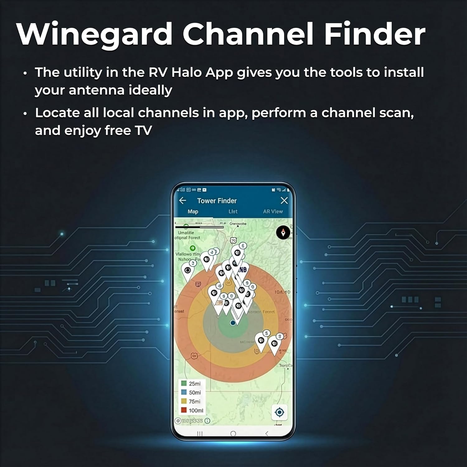 Winegard HD7694A Long Range Outdoor HDTV Antenna - TV ANTENA 45 Mile Range, High-VHF/UHF, 4K Ultra-HD Ready, Free Local Channels, Amplify with Boost XT LNA-200