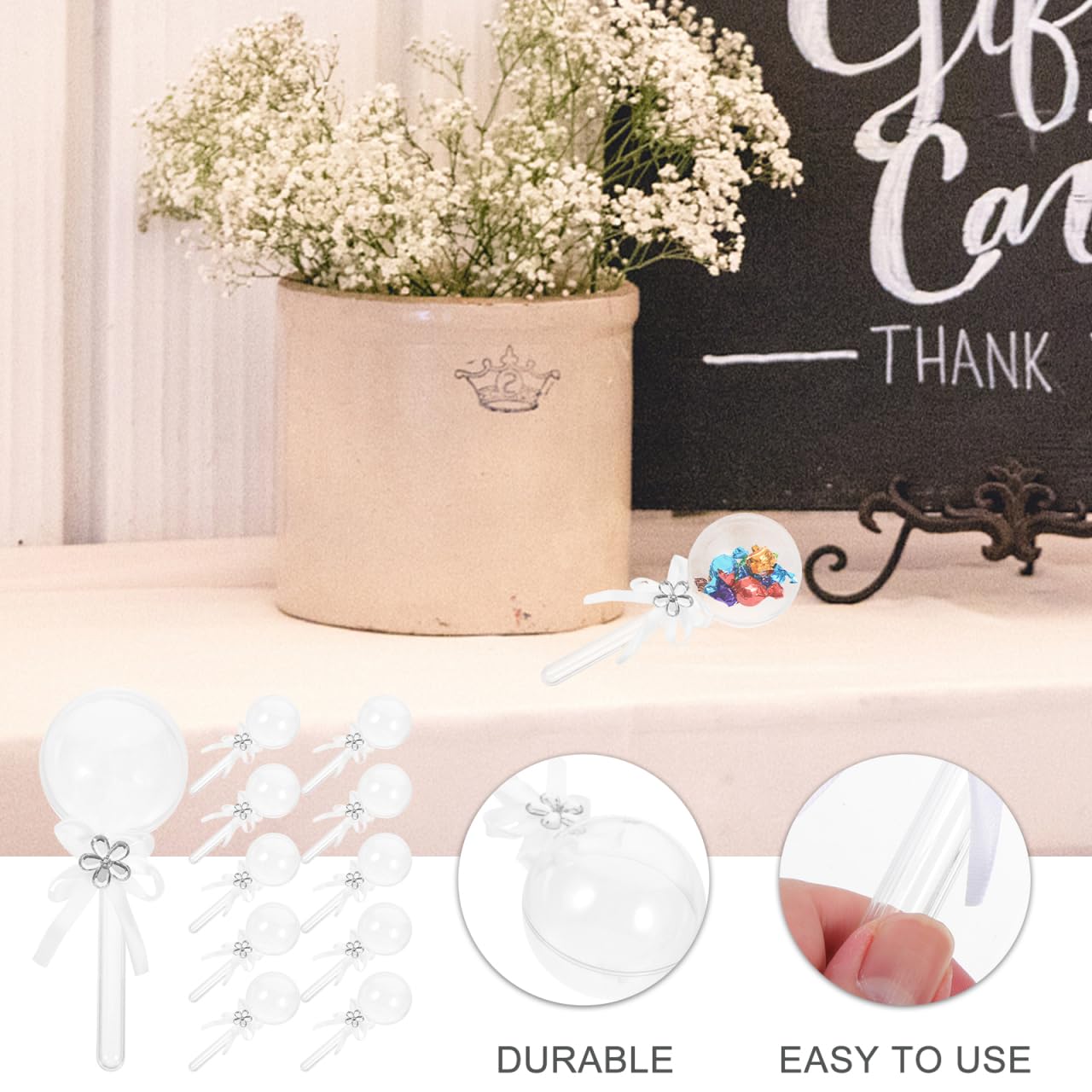 Healifty Lollipop Candy Boxes, 12 Pcs Clear Fillable Party Favor Containers image 3