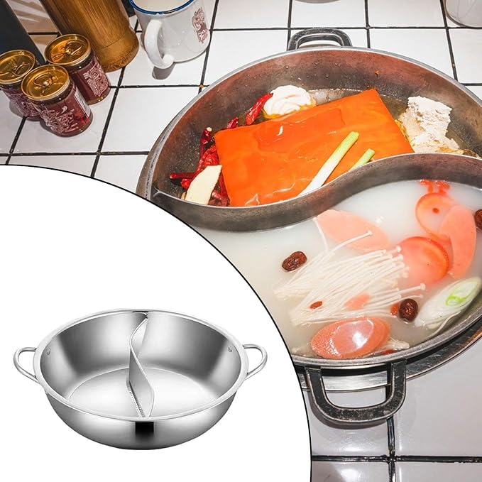 Olla de Acero Inoxidable con Divisor 34cm para Shabu Shabu miniatura 3