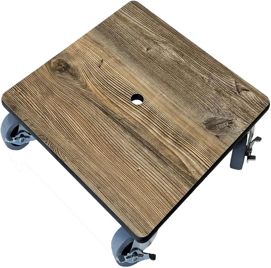 Foreman Potted Plant Stand with Legs (12"x12"x4") Indoor Outdoor Heavy Duty Versitile Use Weather Resistant Square Plant Support with 10 Year Warranty - Tosca Wood Grain Pattern