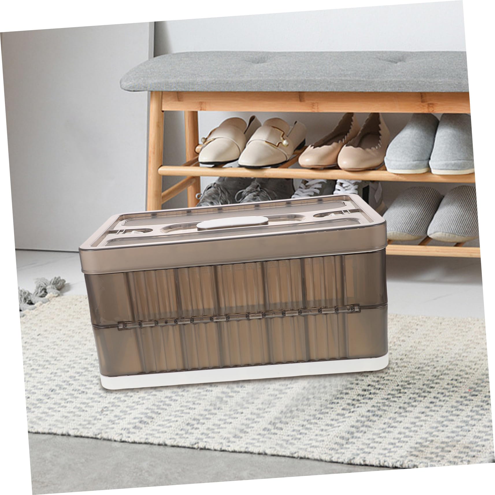 OUNONA Kleideraufbewahrungsbox Mit Fächern Faltbar Unterteilte Kleiderbox Aus Kunststoff Organizer Für Kleidung Hosen Und Socken
