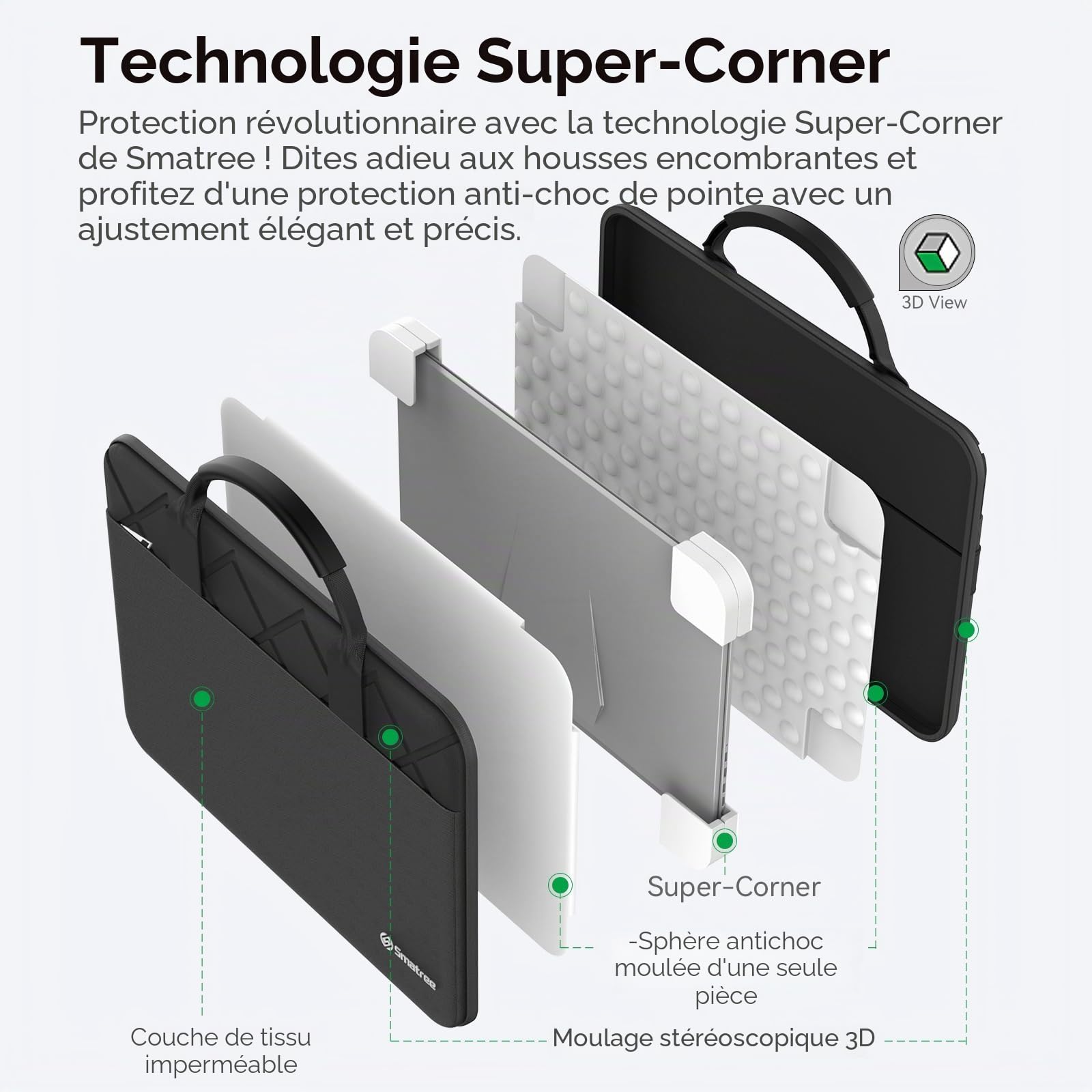 Smatree Housse pour Ordinateur Portable 18 Pouces pour Acer Predator Helios 18/Predator Helios Neo 18 Gaming Laptops, étui de Protection avec Poche pour Accessoires (E812)