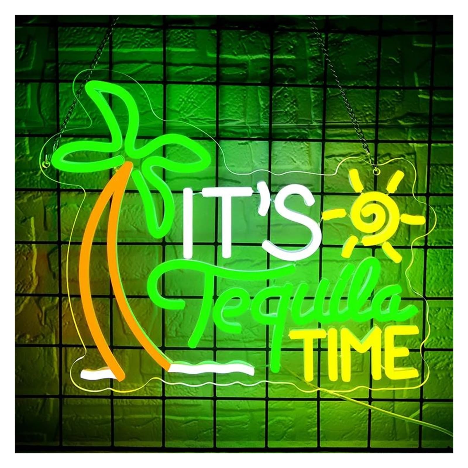 Shouxi One Color Sign Lamp It's Tequila Time Neon Sign Light Dimmable For Bar Pub Club Bedroom Party Birthday Wall Decor 35Cmx30cm