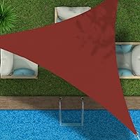 Vista 31 de Toldo triangular de bloqueo UV, toldo impermeable para jardín al aire libre para patio con kit de herrajes de acero inoxidable 304, gris, 6.5 x 6.5