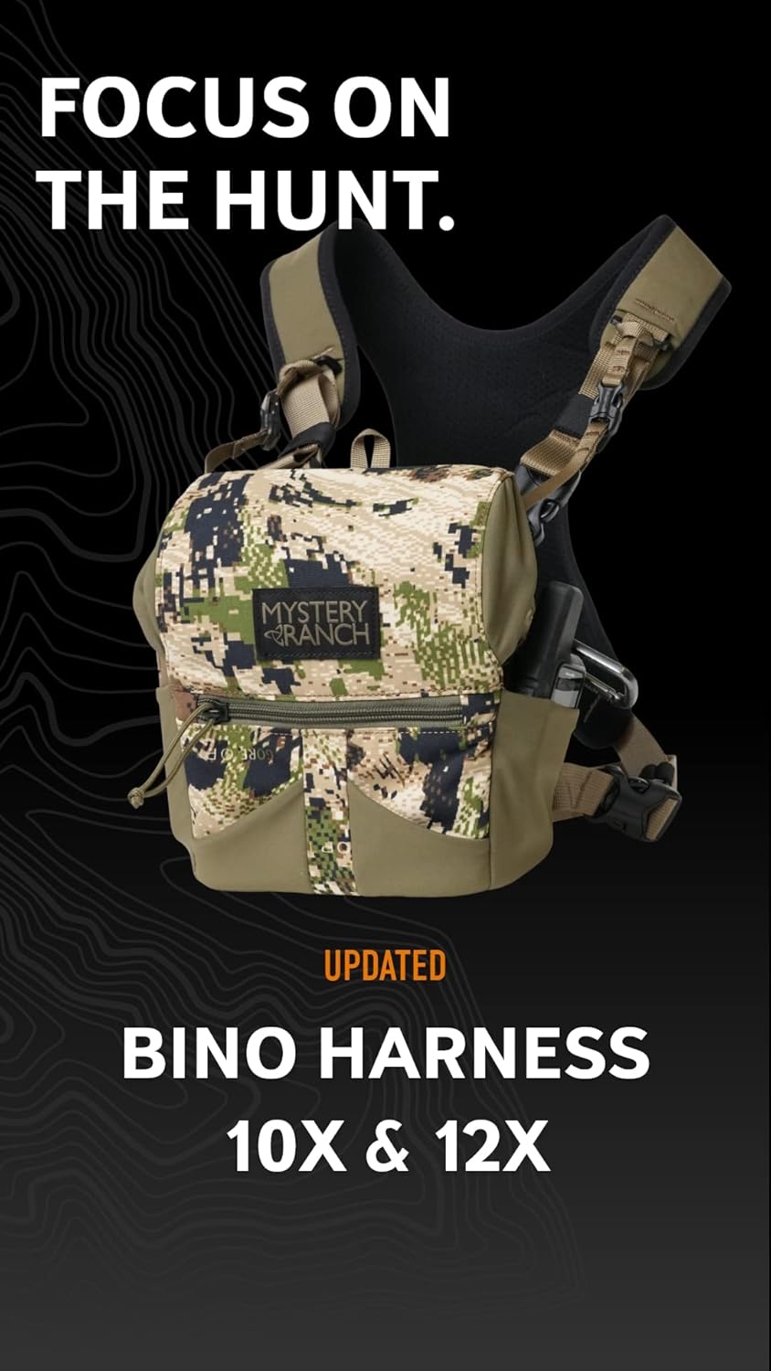 Mystery Ranch Bino Harness 12x, Chest Rig, Binocular Case, Tactical Pouch, for Rough Country, Hunting, Outdoors