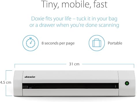 Doxie Go SE - The Intuitive Portable Document Scanner with Rechargeable Battery and Easy Software for Home, Office, or Work from Home