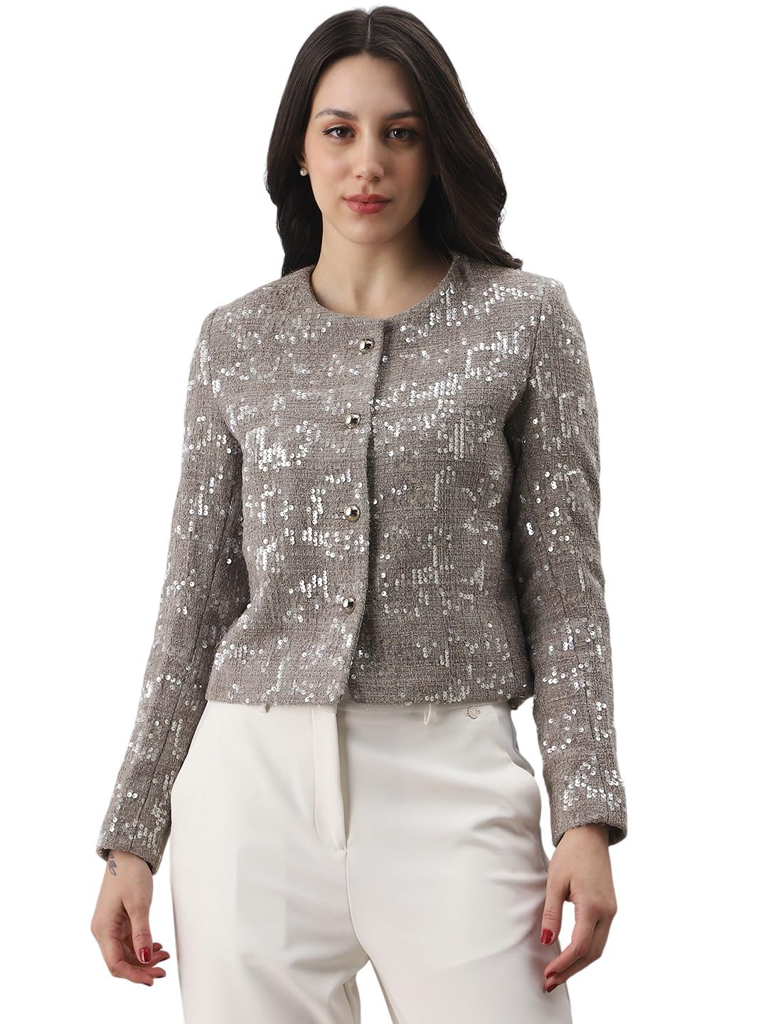 Women Coat (8909389002747_Grey_M)