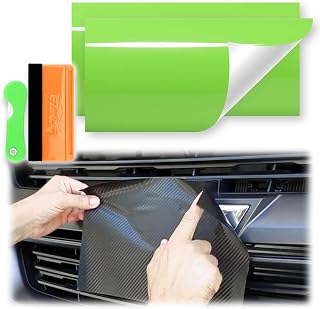 2Pcs 5"x10" Kelly Green Super Gloss Vinyl Wrap Compatible with Chevy Bowtie Emblem Overlay Sticker Decal Front Rear Film Sheet Free Tool Kit