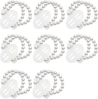 8 Pieces Elastic Pearl Wrist Corsage Bands Wristlets Stretch Pearl Wedding Wristband Faux Pearl Bead Corsage Accessories Bracelets for Wedding Party Prom Bride Bridesmaid Handmade Corsage