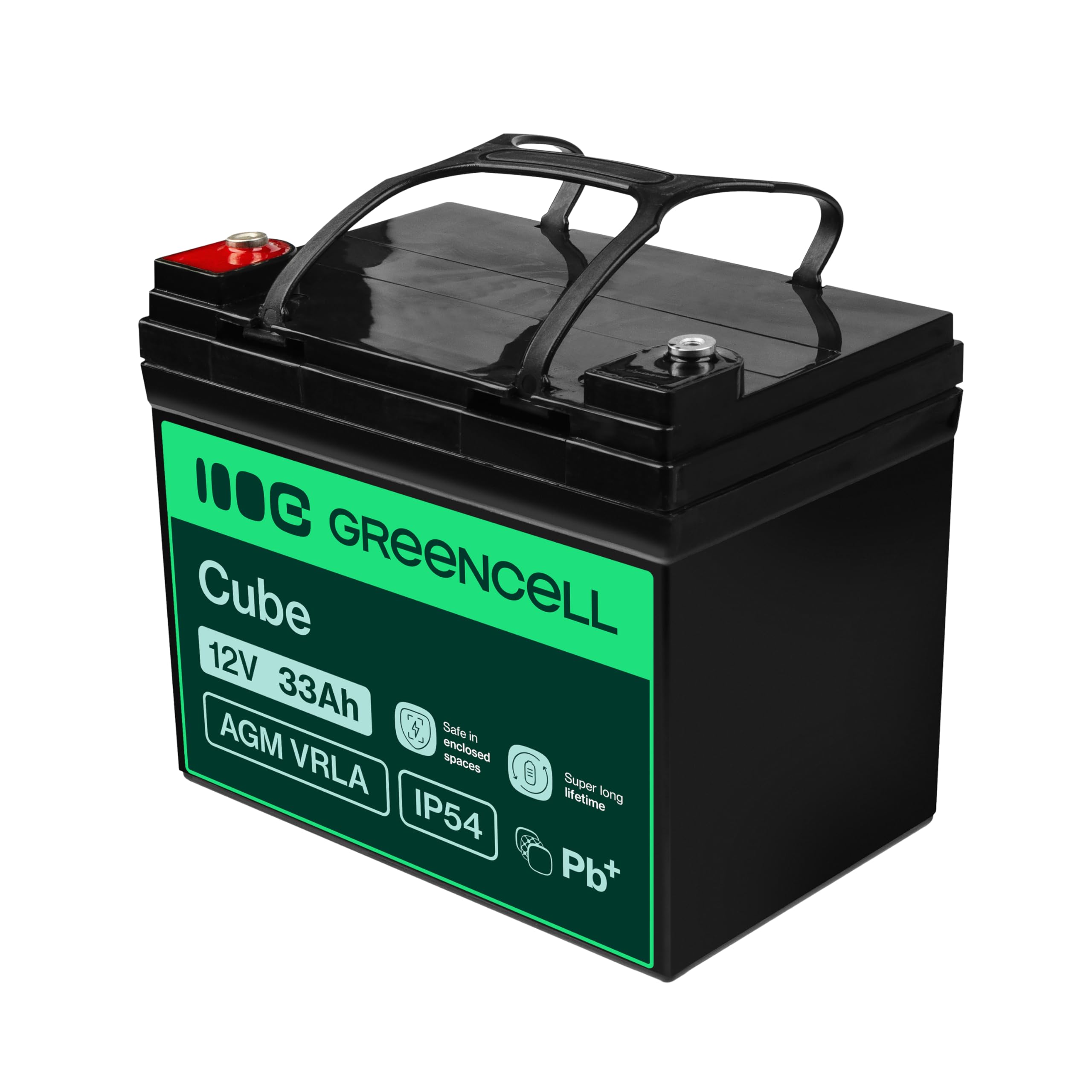GreenCell® Batteria AGM 12V 33Ah al piombo accumulatore sigillata VRLA Senza manutezione ricaricabile Batterie di ricambio ermetica | Fotovoltaico | Barca | Sedia a rotelle | Solari | Camper | Camping