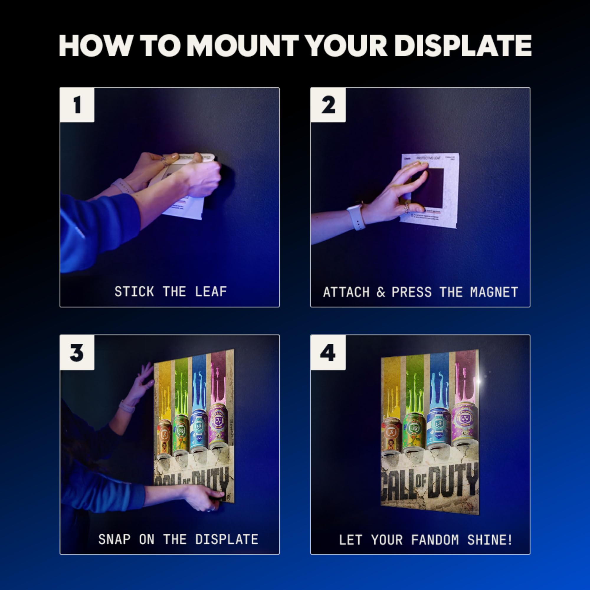 Displate Metall poster Call of Duty Perk-a-Cola Cans Wandkunst Deko Größe M | Bild Plakate für Schlafzimmer Dekor, Geschenke. Magnetische Befestigung Wandposter, Wanddeko. Metall Wandkunst.