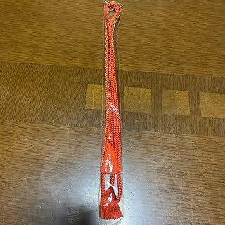 和装小物 編み 帯締め 朱色