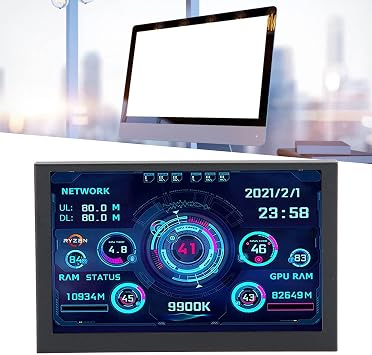 Bewinner 5 Zoll IPS USB Bildschirm PC CPU HDD Datenmonitor PC Sensor Panel Display PC Temperaturanzeige für PC ARGB Computergehäuse Sekundärbildschirm