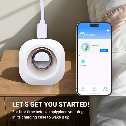 Miniatura 2 de Mworld Anillo inteligente para el estrés y el seguimiento emocional, rastreador de salud y fitness con monitor de frecuencia cardíaca, análisis del