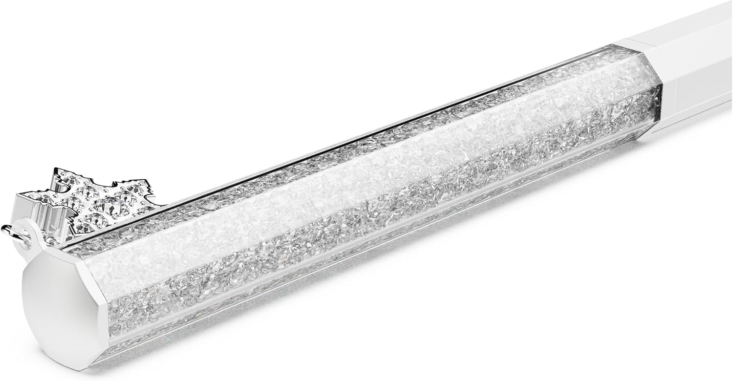 Swarovski Crystalline Ballpoint Pen, Octagon Shape, Snowflake, White, White Lacquered